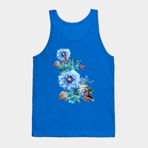 Cornflower Blues in Watercolor Tank Top by Nadine8May